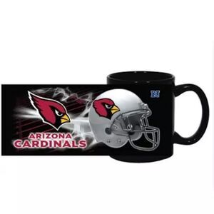 NFL Arizona Cardinals Ceramic Coffee Mug in Chrome Black, 15 oz
